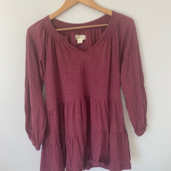 Anthropologie Maeve Isola Tiered Babydoll Top SZ S - Picture 11 of 12